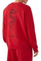 Dragon Embroidery Cotton Jersey Sweatshirt